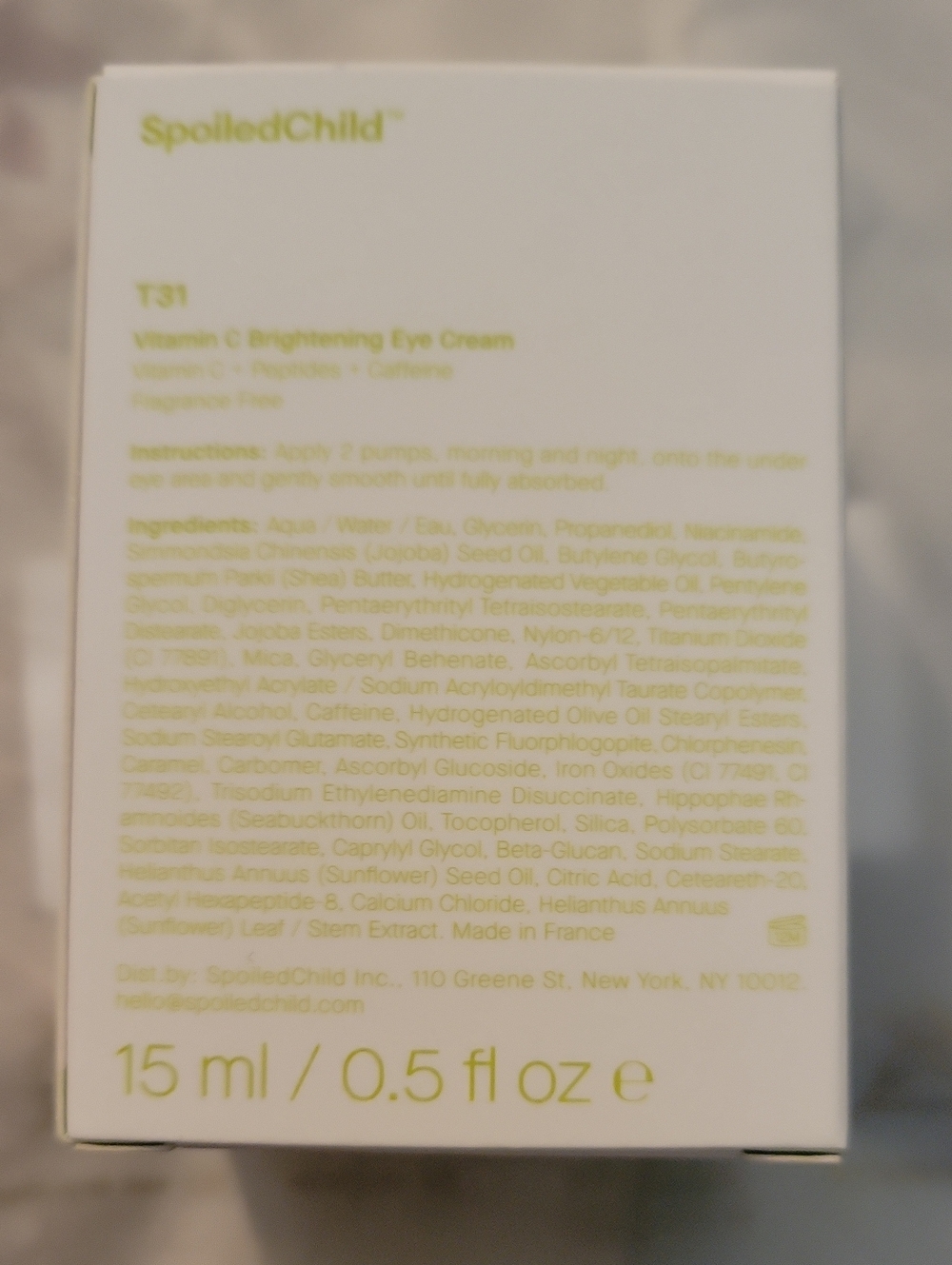 SpoiledChild Green Capsule T31 Brightening Eye Cream - Picture 3 of 6